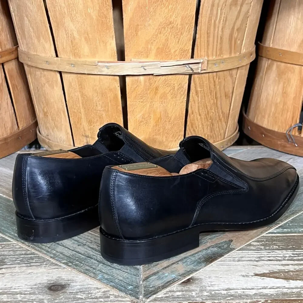 Clarks Bostonian Nantasket Step Black Leather Slip-On Loafers Mens Size 9.5